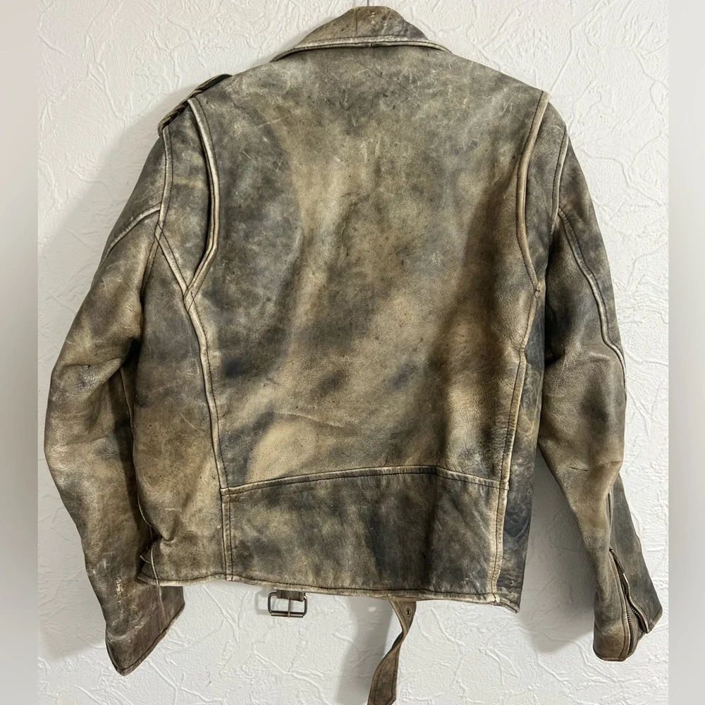 Vintage Putnam Leather Gold PLG Genuine Brown Lined Leather Jacket Men's Size L - Picture 2 of 10